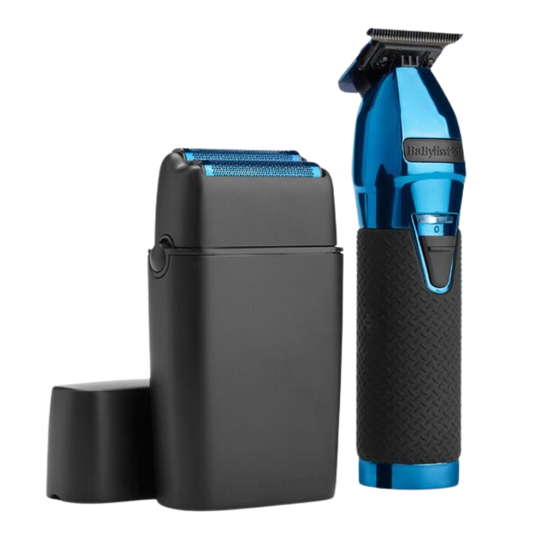 BaBylissPRO LimitedFX Black + Blue Trimmer + Double Foil Shaver