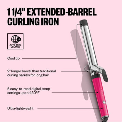 BaBylissPRO Limited Edition Extended-Barrel 1¼" Curling Iron (Hot Pink)