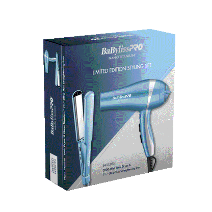 BaBylissPRO Nano Titanium Dryer + 1½" Ultra Thin Flat Iron