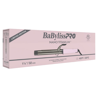 BaBylissPRO Nano Titanium Limited Edition 1.25" Extended-Barrel Curling Iron - Pink
