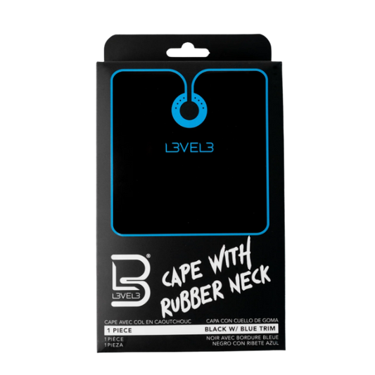 Level3 Rubber Neck Cutting Cape - Black w/ Blue Trim