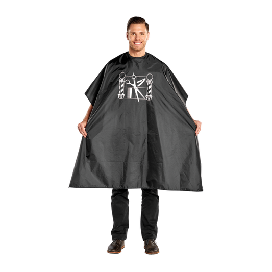 ScalpMaster Nylon Barber Cape- Black