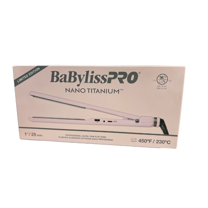 BaBylissPRO Nano Titanium Ultra-Thin Flat Iron 1" - Pink