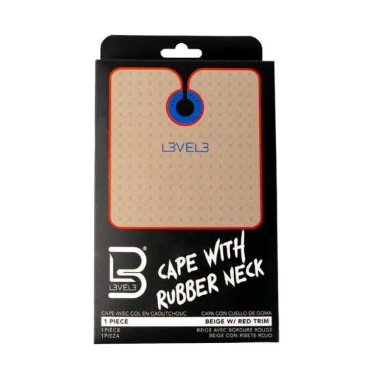 Level3 Rubber Neck Cutting Cape -Beige w/ Red Trim