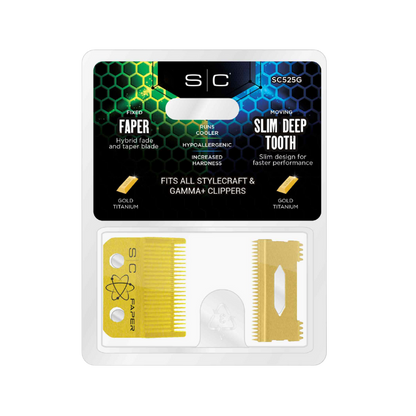 StyleCraft Gold DLC Slim Deep Tooth Faper Blade | SC525G