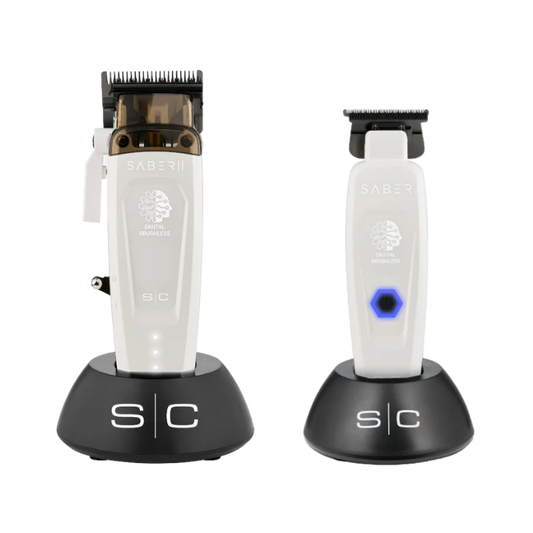 StyleCraft White Saber Clipper + Trimmer Combo