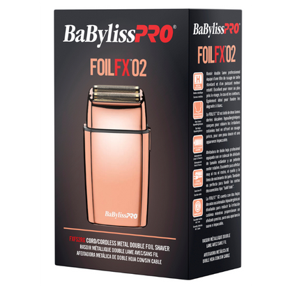 BaBylissPRO FoilFX02 Cordless Double Foil Shaver - Rose Gold