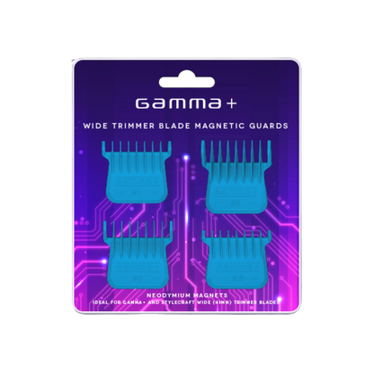 Gamma+ Wide Magnetic Trimmer Blade Guards - Blue