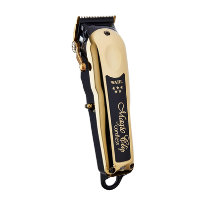 Gold and black Wahl Magic Clip hair clipper on a white background
