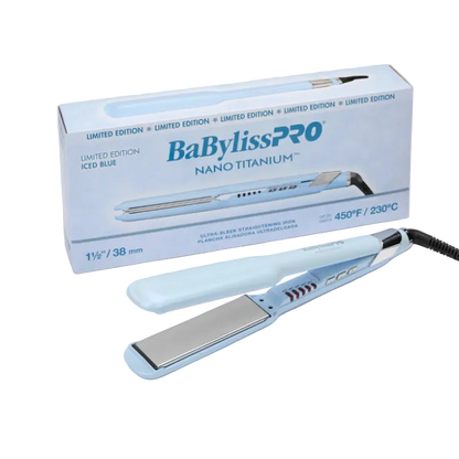 BaBylissPRO Limited Edition Iced Blue Nano Titanium Flat Iron - 1.5"