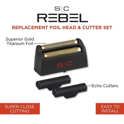 Gold Titanium Foil and Echo Cutters for Rebel Foil Shaver