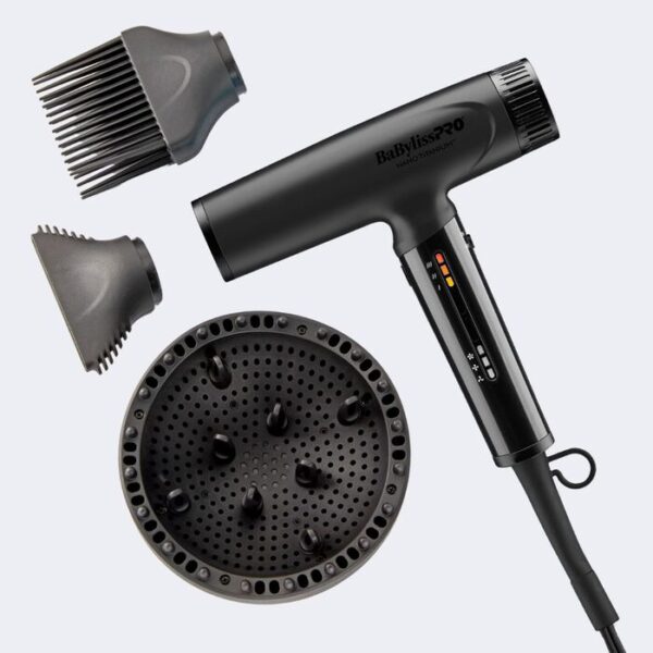 BaBylissPRO Nano Titanium High Speed Dryer Matte Black - Image 2